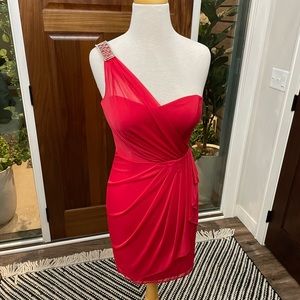 NWT Cache Red One Shoulder Dress Size 2